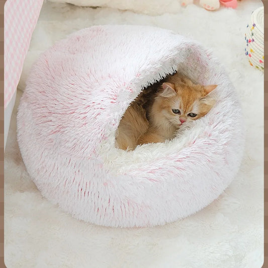 Kuscheliges Katzenbett in Muschelform